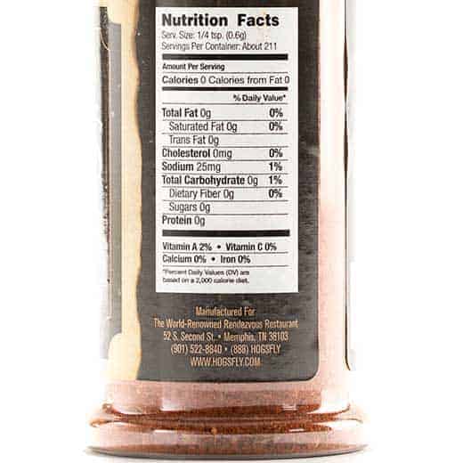Rendezvous Seasoning - Dry Rub - label 1